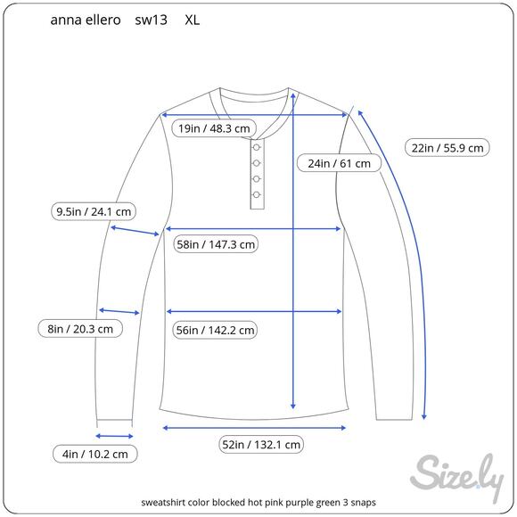 sweatshirt color blocked hot pink purple green 3 snaps - Picture 2 of 10